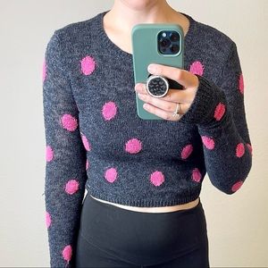 Hollister cropped sweater with polka dots - size small